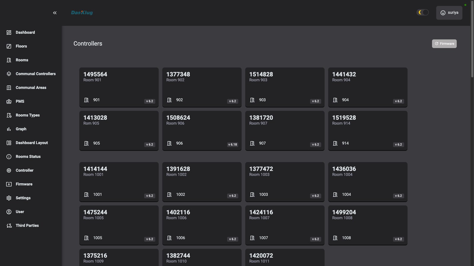 DasKlug Controllers — Device health, firmware and connectivity